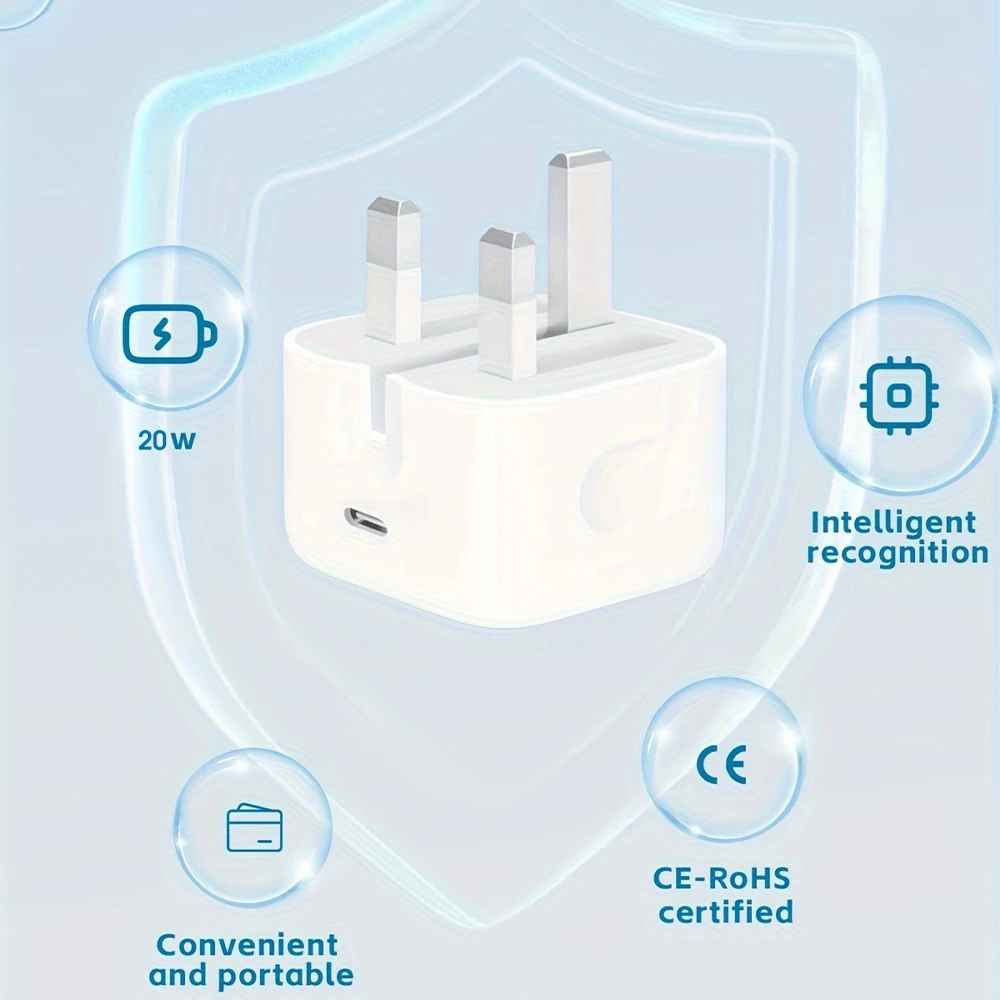 Ultra Fast Charger UK Plug – Dual Type-C Cable | Wingotek