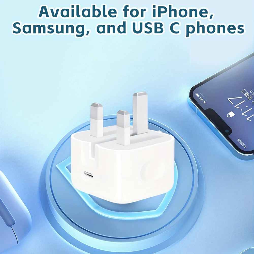 Ultra Fast Charger UK Plug – Dual Type-C Cable | Wingotek