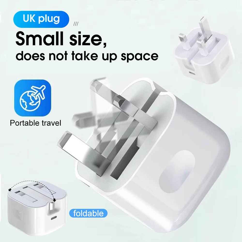 Ultra Fast Charger UK Plug – Dual Type-C Cable | Wingotek