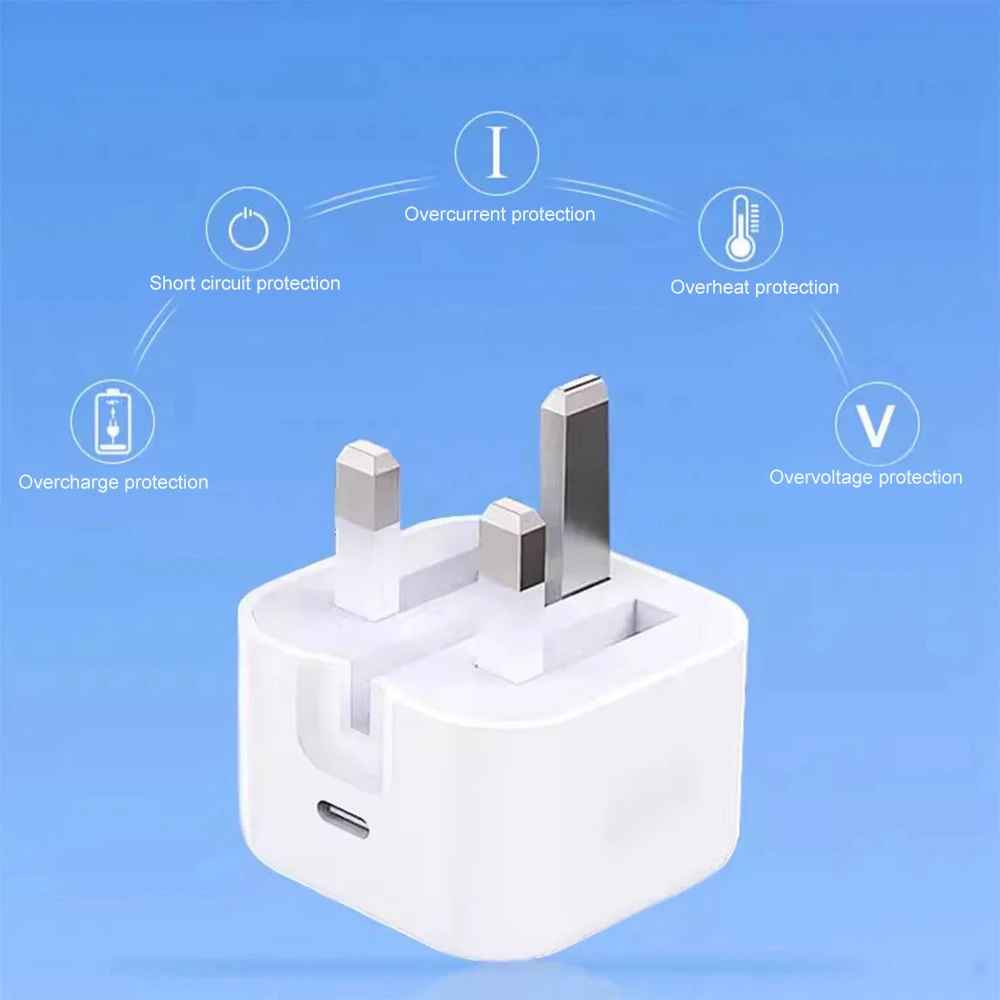 Ultra Fast Charger UK Plug – Dual Type-C Cable | Wingotek