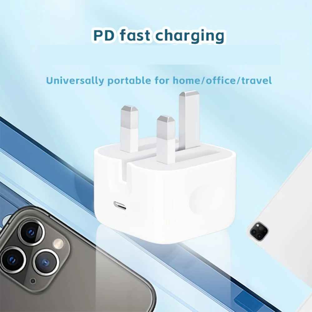 Ultra Fast Charger UK Plug – Dual Type-C Cable | Wingotek