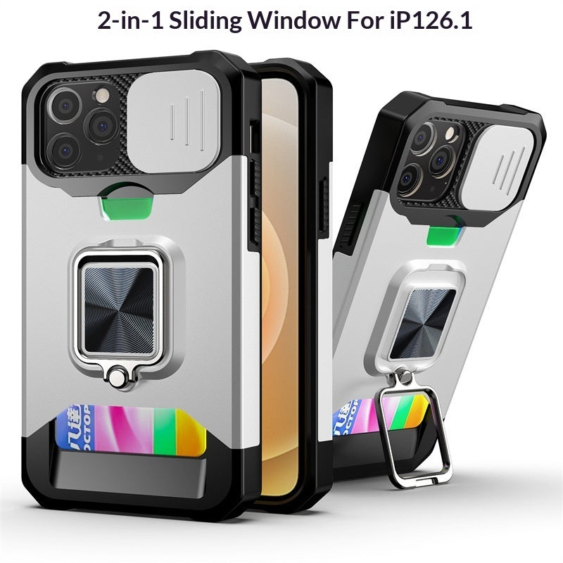 Sliding Card Holder Phone Case for iPhone 15–17|Wingotek