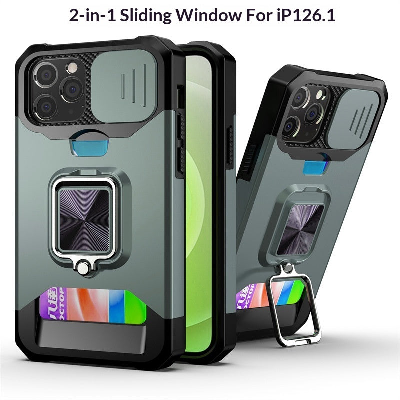 Sliding Card Holder Phone Case for iPhone 15–17|Wingotek